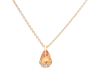Jewellery, PENDANT/CHAIN, 18K gold with citrine 0,36 ct