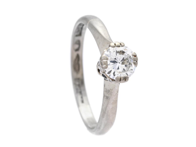 Jewellery, SOLITAIRE RING, 18K white gold