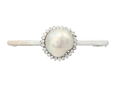 Jewellery, BROOCH, 18K white gold