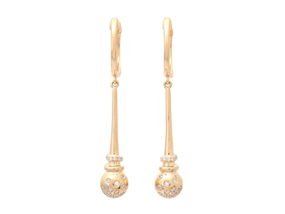 Jewellery, EARRINGS, 18K gold with 42 brilliant cut diamonds 0,11 ctw