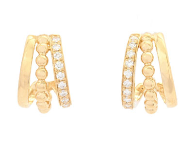 Jewellery, EARRINGS, 18K gold with 24 brilliant cut diamonds 0,18 ctw
