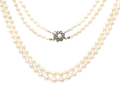 Jewellery, PEARL NECKLACE, 2 -strand