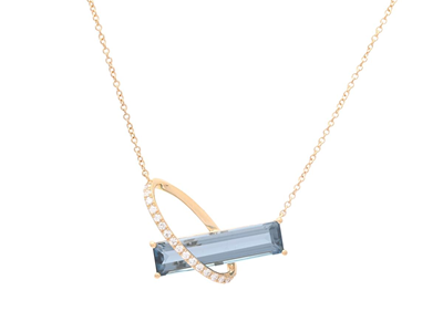 Jewellery, NECKLACE, 18K gold with blue topaz 4,88 ctw
