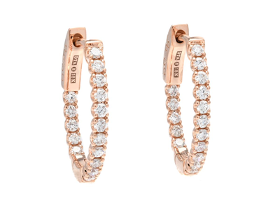 Jewellery, HOOP EARRINGS, 18K rose gold