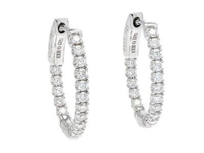 Jewellery, HOOP EARRINGS, 18K white gold