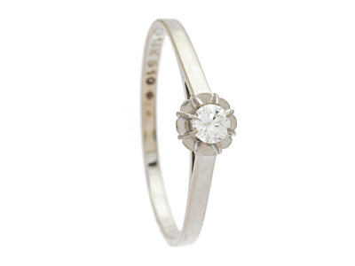 Jewellery, SOLITAIRE RING, 18K white gold