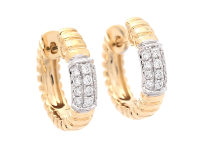 Jewellery, HOOP EARRINGS, 18K gold/white gold