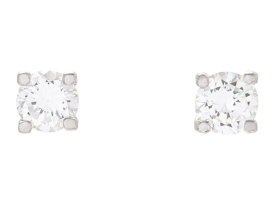 Jewellery, SOLITAIRE EARRINGS, 18K white gold