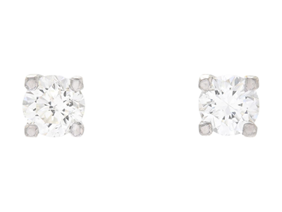 Jewellery, SOLITAIRE EARRINGS, 18K white gold