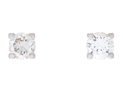Jewellery, SOLITAIRE EARRINGS, 18K white gold