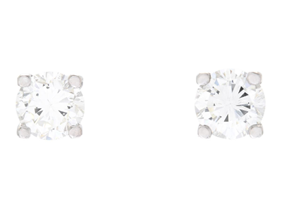 Jewellery, SOLITAIRE EARRINGS, 18K white gold