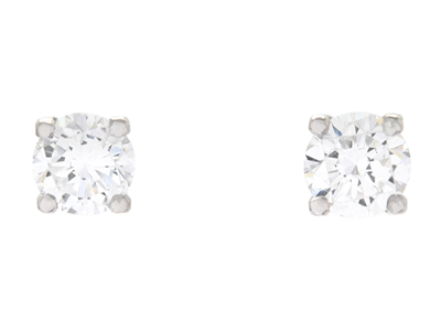 Jewellery, SOLITAIRE EARRINGS, 18K white gold