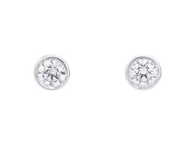 Jewellery, SOLITAIRE EARRINGS, 18K white gold