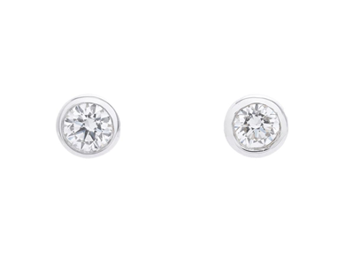 Jewellery, SOLITAIRE EARRINGS, 18K white gold