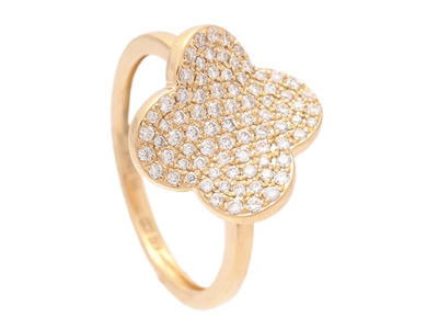 Jewellery, RING, 18K gold with 81 brilliant cut diamonds 0,33 ctw
