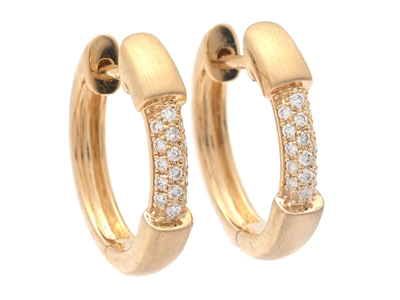 Jewellery, HOOP EARRINGS, 18K gold with 32 brilliant cut diamonds 0,10 ctw