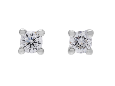 Jewellery, SOLITAIRE EARRINGS, 18K white gold