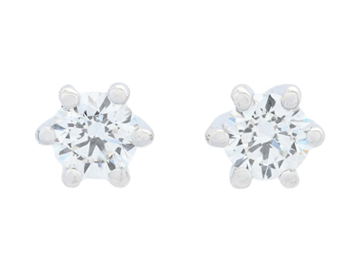 Jewellery, SOLITAIRE EARRINGS, 18K white gold