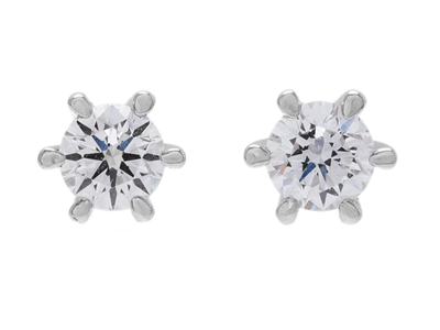 Jewellery, SOLITAIRE EARRINGS, 18K white gold