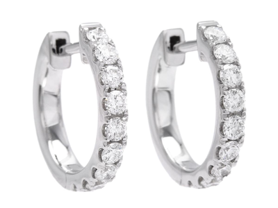 Jewellery, HOOP EARRINGS, 18K white gold
