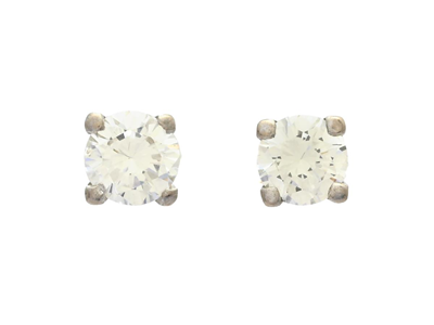 Jewellery, SOLITAIRE EARRINGS, 18K white gold