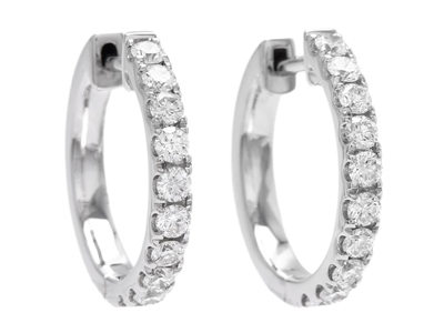 Jewellery, HOOP EARRINGS, 18K white gold