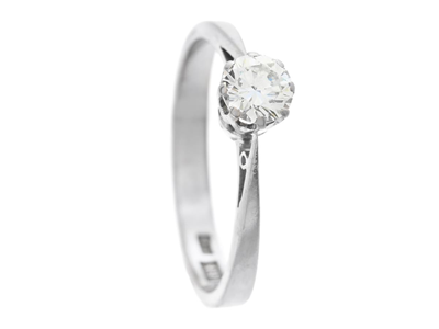 Jewellery, SOLITAIRE RING, 18K white gold