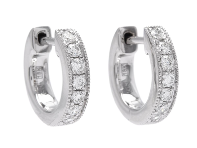 Jewellery, HOOP EARRINGS, 18K white gold