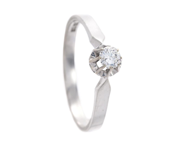 Jewellery, SOLITAIRE RING, 18K white gold