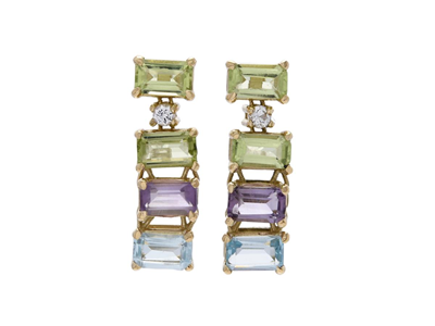 Jewellery, EARRINGS, 18K gold with peridots