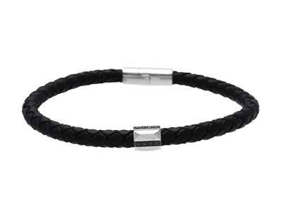 Jewellery, BRACELET, 18K white gold with 12 black diamonds 0,23 ctw