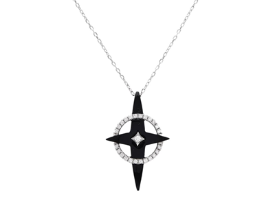Jewellery, PENDANT/CHAIN, 18K white gold with onyx 6,94 ctw