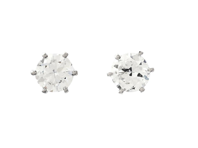 Jewellery, SOLITAIRE EARRINGS, 18K white gold