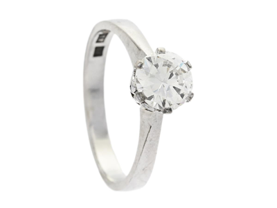 Jewellery, SOLITAIRE RING, 18K white gold