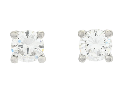 Jewellery, SOLITAIRE EARRINGS, 18K white gold