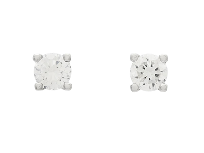 Jewellery, SOLITAIRE EARRINGS, 18K white gold