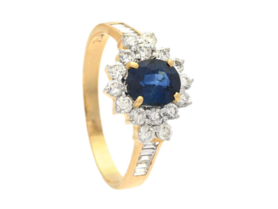 Jewellery, CLUSTER RING, 18K gold