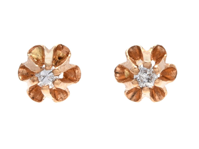 Jewellery, SOLITAIRE EARRINGS, 18K gold with 2 brilliant cut diamonds 0,02 ctw