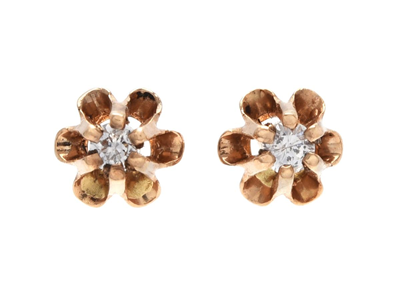 Jewellery, SOLITAIRE EARRINGS, 18K gold with 2 brilliant cut diamonds 0,05 ctw