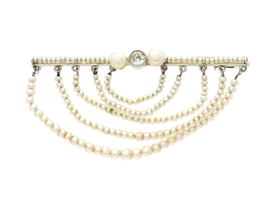 Jewellery, BROOCH, 18K white gold