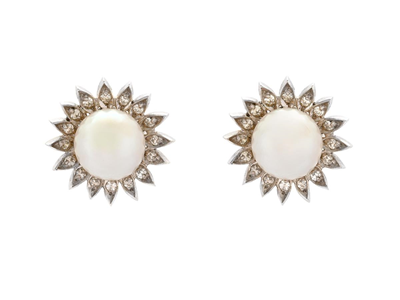 Jewellery, EARRINGS, 14K white gold