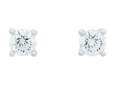 Jewellery, SOLITAIRE EARRINGS, 18K white gold
