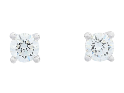 Jewellery, SOLITAIRE EARRINGS, 18K white gold