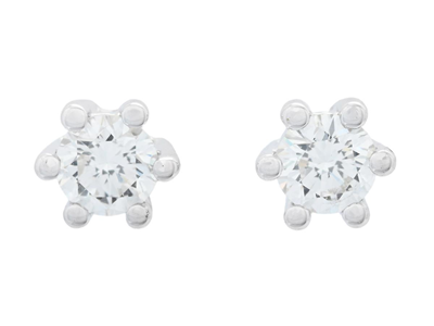 Jewellery, SOLITAIRE EARRINGS, 18K white gold