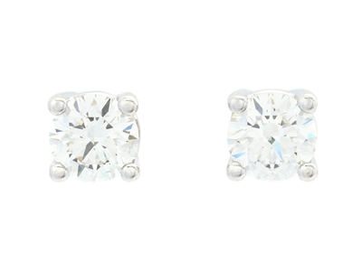 Jewellery, SOLITAIRE EARRINGS, 18K white gold