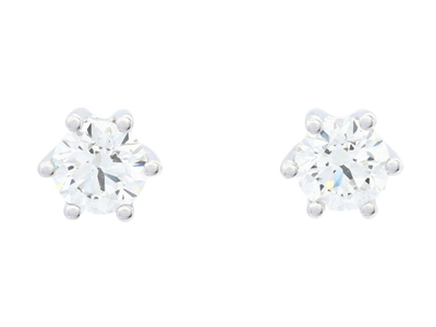 Jewellery, SOLITAIRE EARRINGS, 18K white gold