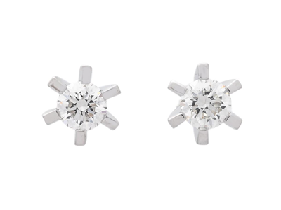 Jewellery, SOLITAIRE EARRINGS, 18K white gold