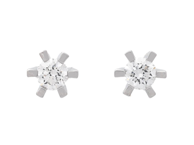 Jewellery, SOLITAIRE EARRINGS, 18K white gold
