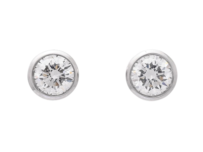 Jewellery, SOLITAIRE EARRINGS, 18K white gold