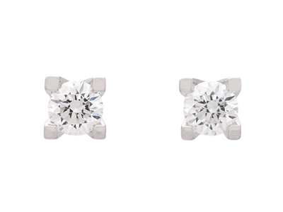 Jewellery, SOLITAIRE EARRINGS, 18K white gold